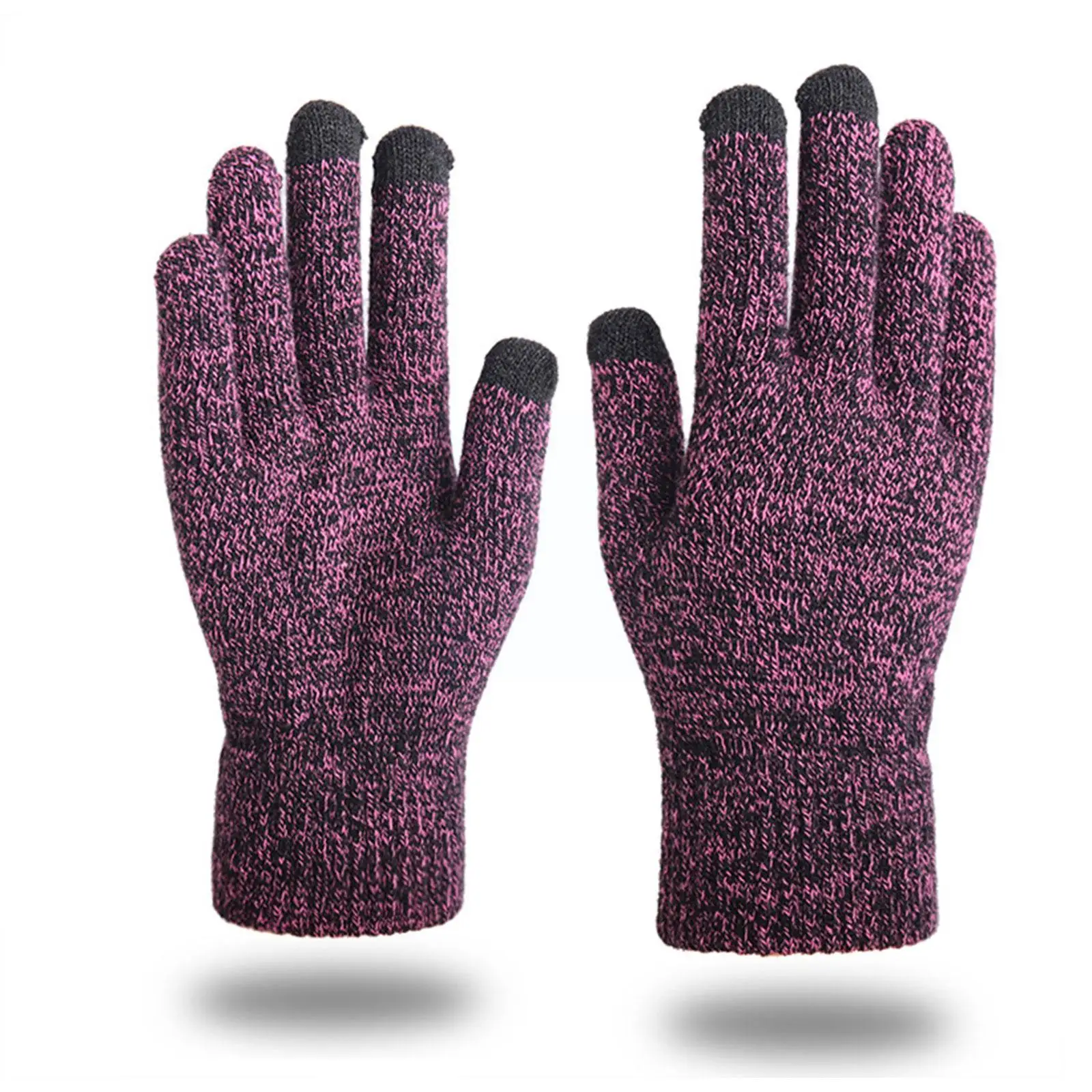 

New Women Plush Thicken Screen Gloves Female Elastic Knit Fleece Gloves Gloves Texting Warm Lined Adult Cuff Unisex Soft O4Y8