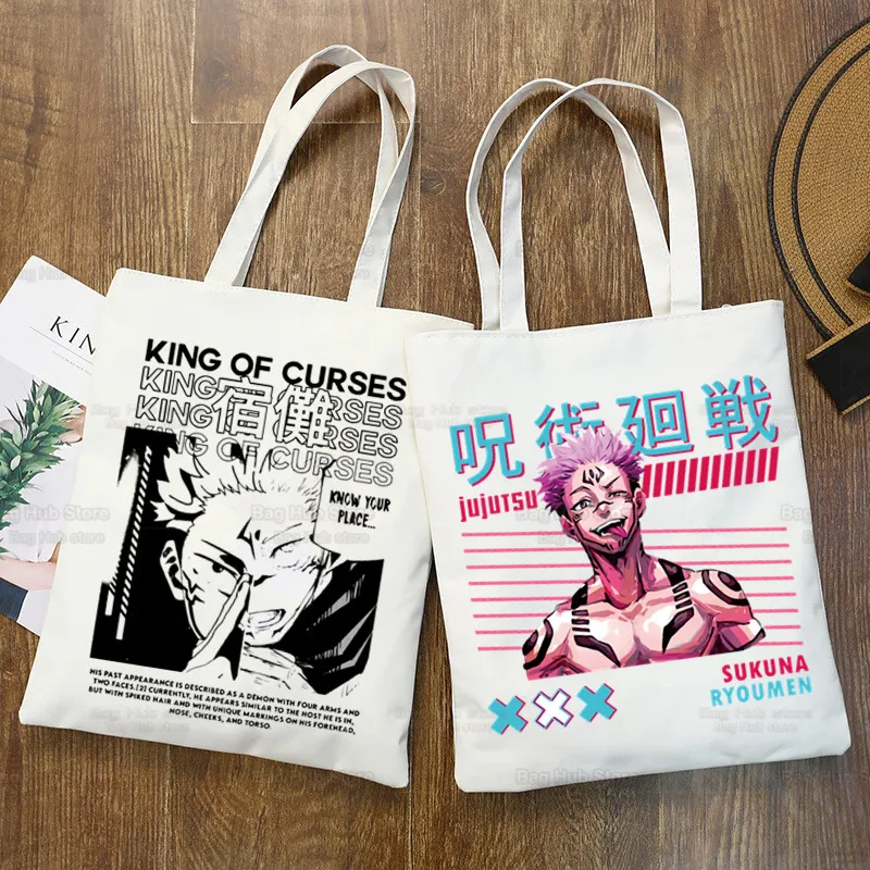 

Sukuna Ryomen Shopping Bag Grocery Jujutsu Kaisen Anime Handbag Bolsas De Tela Tote Bolsa Shopping Bag Jute Tote Fabric Custom