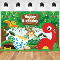 safari jungle dinosaur photo backdrop jurassic kids baby shower wild happy birthday party animal photography background banner