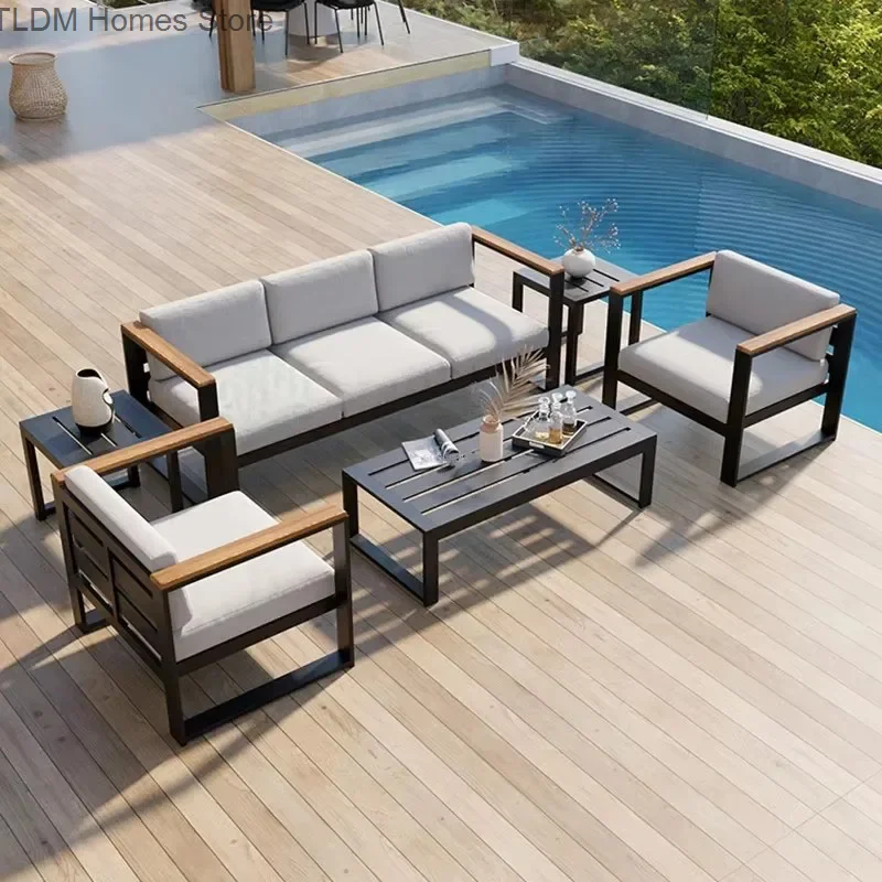 Садовые диваны из алюминиевого сплава водонепроницаемая Солнцезащитная мебель