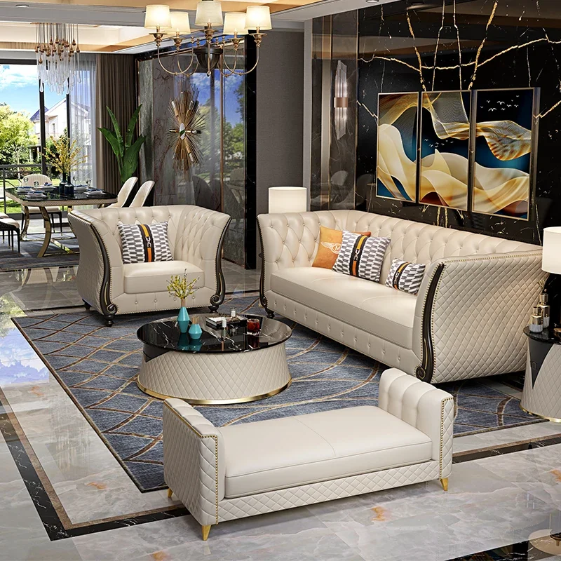 Современный дизайнерский роскошный диван из натуральной кожи итальянский