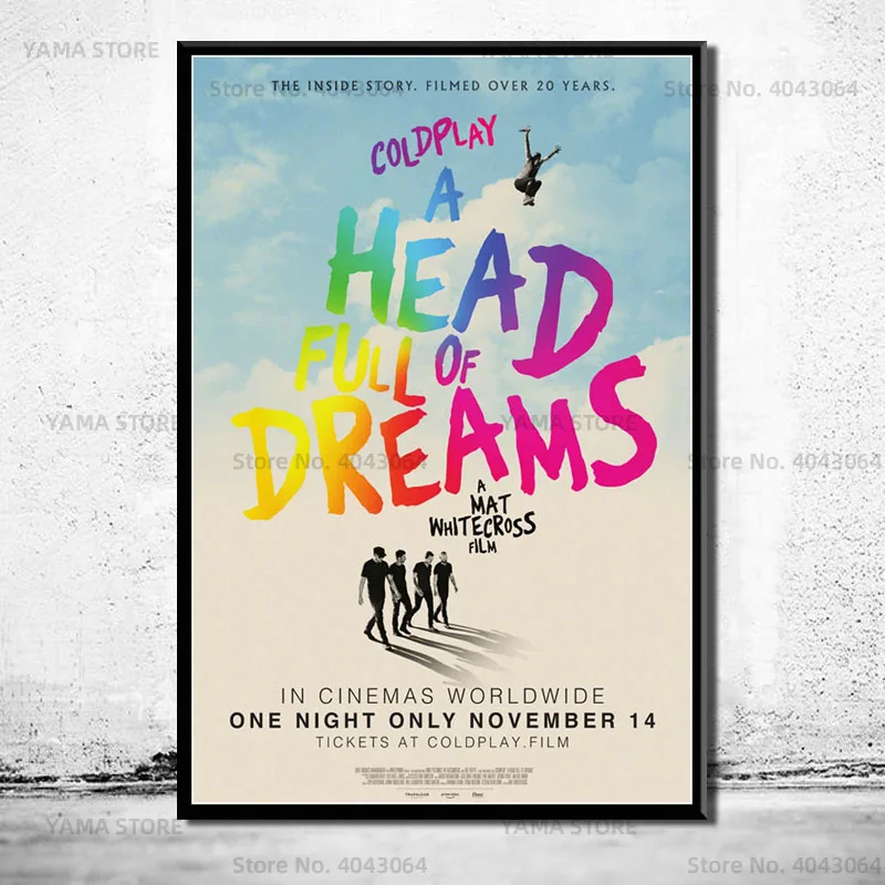 J593 Coldplay голова мечты фильм музыка документальный настенное искусство холст