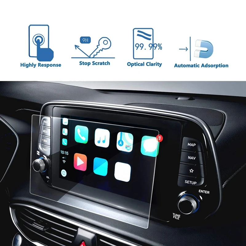 

For Hyundai Santa Fe 2019 8-Inch Center GPS Navigation Touch Screen Protector Display Tempered Glass Film