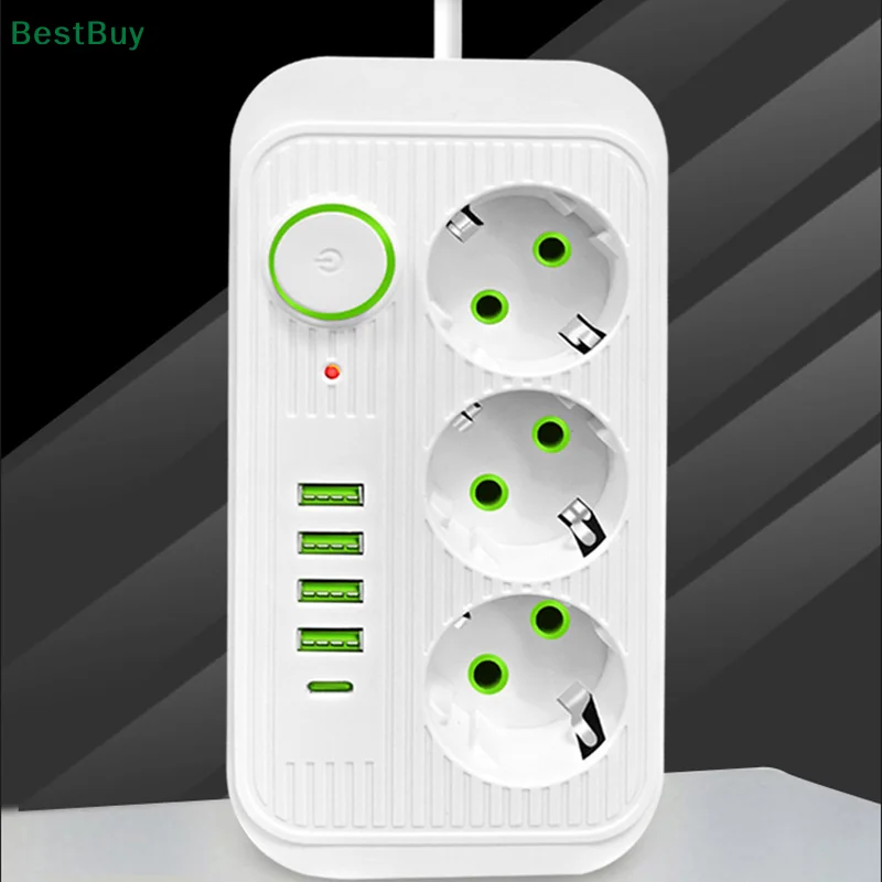 Белый/черный удлинитель Multiprise 3AC с USB