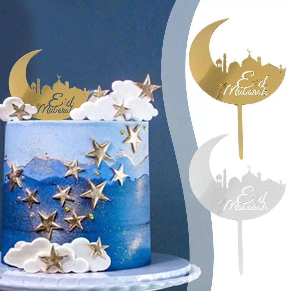 

Gold Eid Mubarak Cake Topper Decor Cupcake Ramadan Kareem Eid Mubarak Adha Al al-Fitr Aid Islam Supply Muslim Decor Party 2 F9E7
