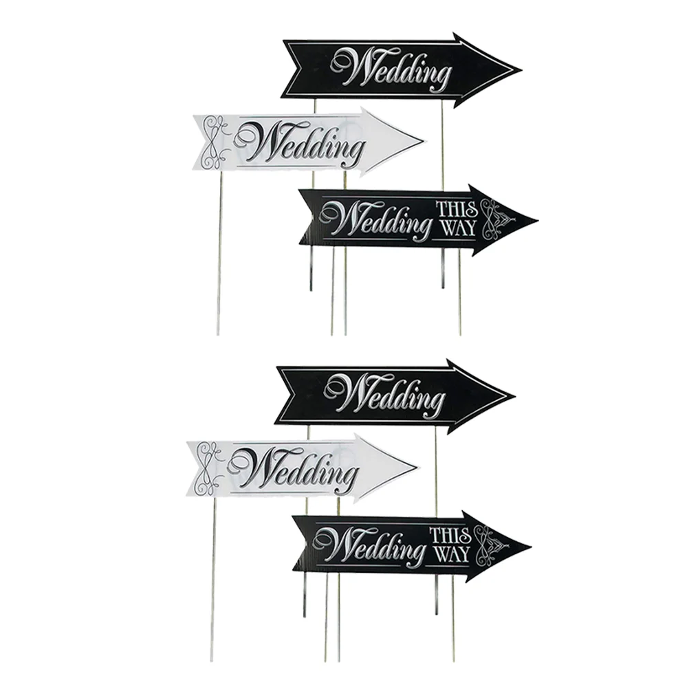 

Sign Wedding Signs This Way Yard Reception Directional Welcome Party Garden Direction Rustic Black Sided Double Decors Ceremony