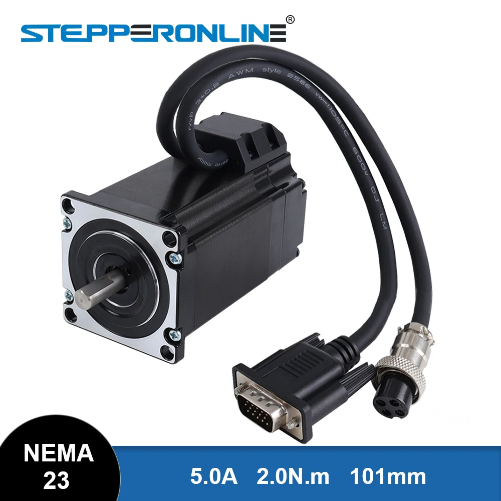 

Шаговый двигатель STEPPERONLINE Nema 23 2,0 нм 5,0 А, кодировщик шагового двигателя с замкнутым циклом для фрезерного станка с ЧПУ
