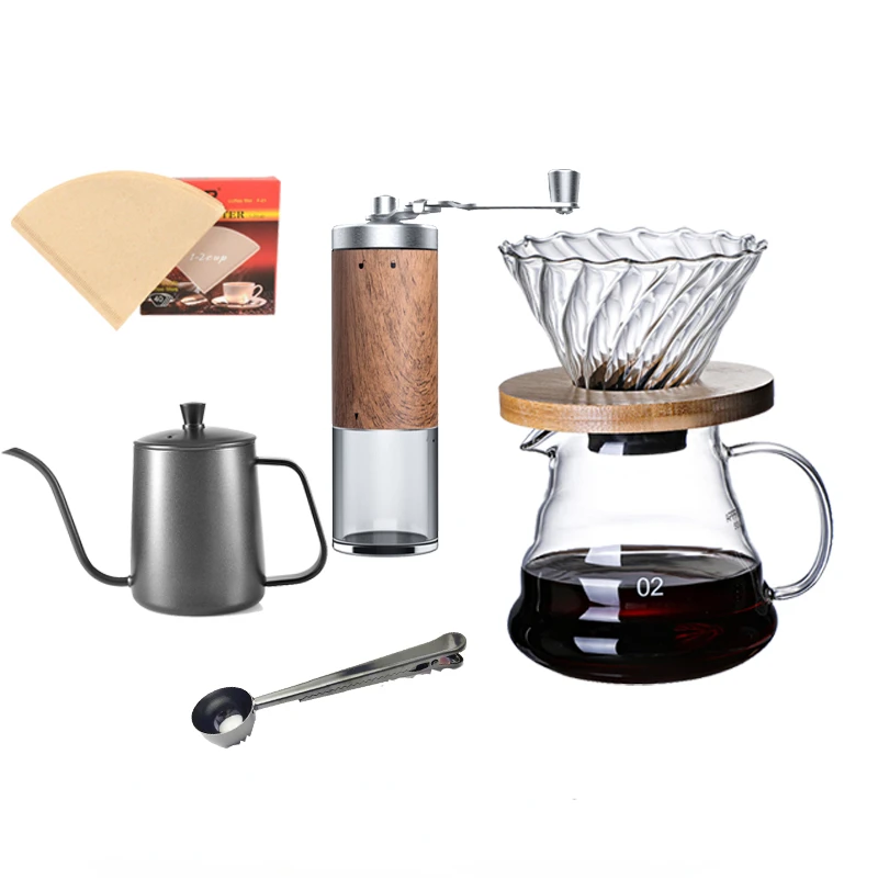 Кофемолка для кофе, многосоставная Кофеварка V60, инструменты для кофейника, несколько наборов кофейников