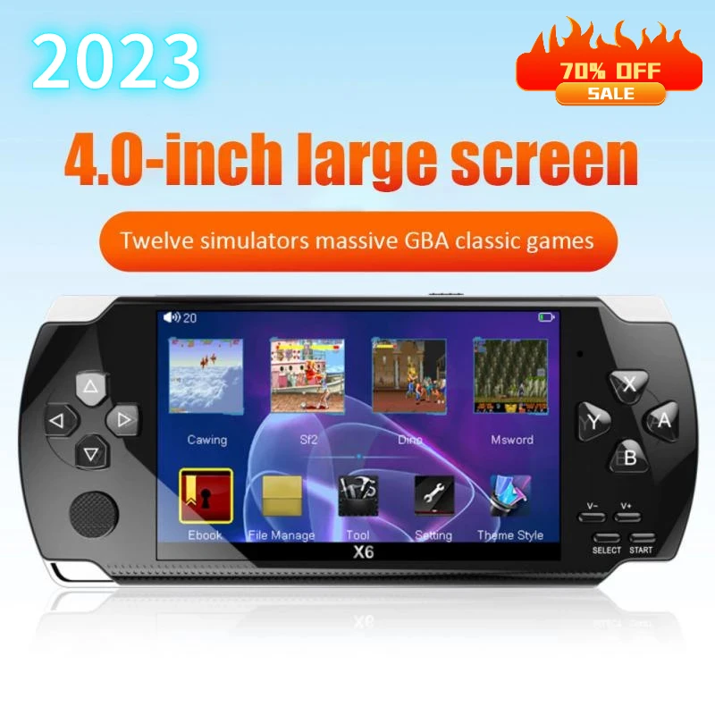 

X6 8GB 128-bit Handheld Game Console 10000+ Games 4.3 Inch PSP HD Retro Handheld Video Game Console Video Gaming Game PlayerBest