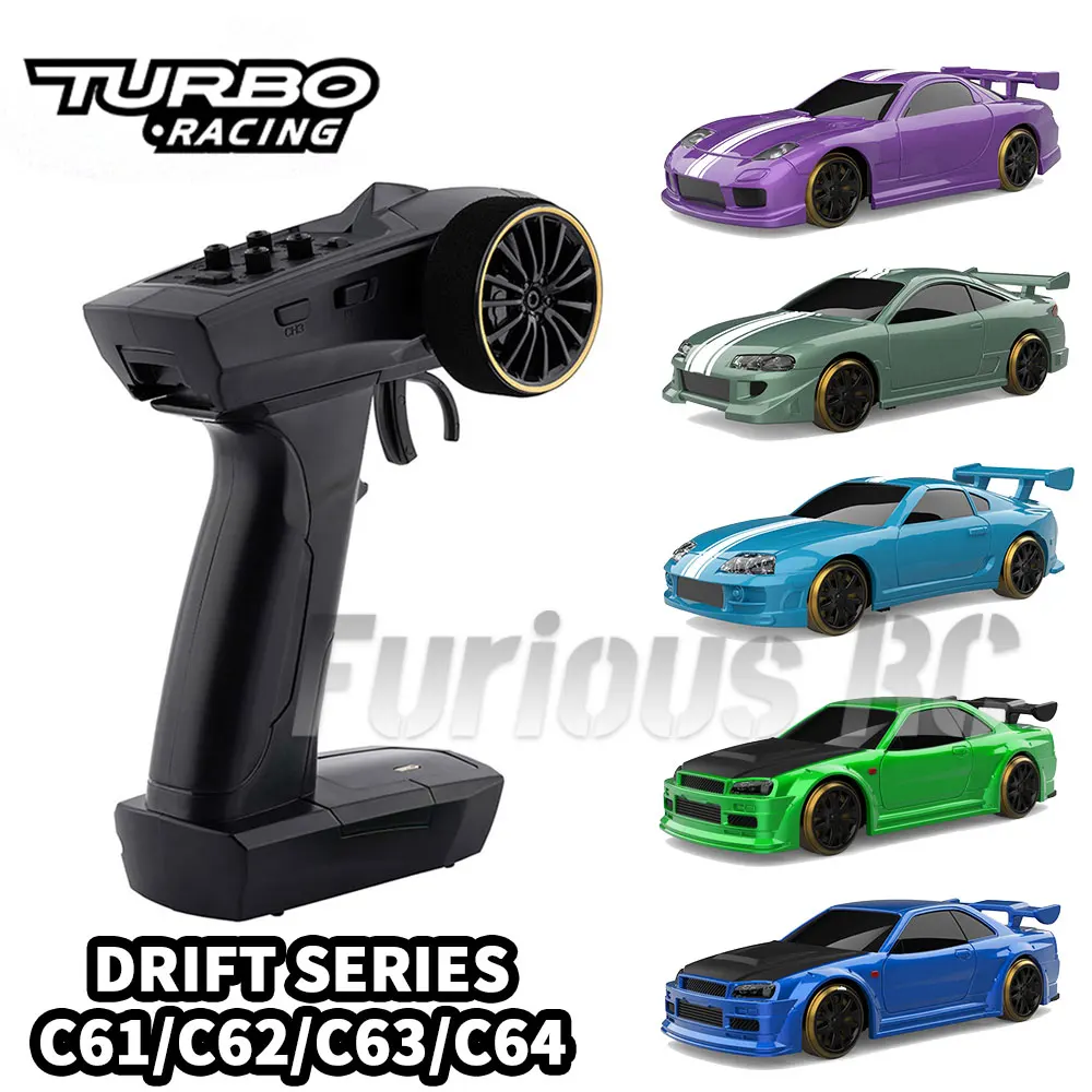 

TURBO RACING 1:76 Flat Running Drift Car C75 C61 C62 C63 C64 C74 Full Scale Mini Remote Control Car Rc Simulation Desktop RTR