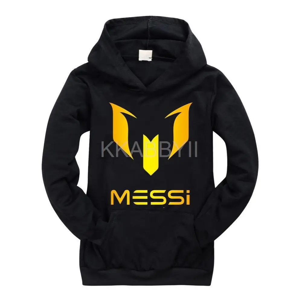 Футболка с капюшоном Месси для мальчиков детская одежда осенняя Детские топы