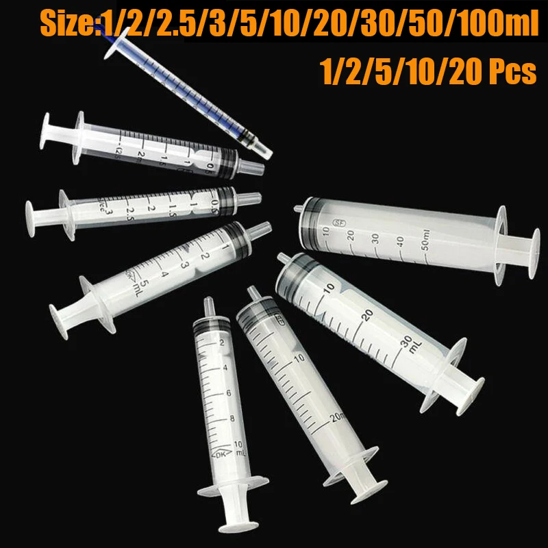 

No needle!1-20Pc Reusable 1-100ml Hydroponics Plastic Nutrient Health Measuring Nutrient Syringe Tools Sampler