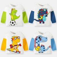 long sleeve spring autumn girls boys t shirt printed funny dinosaur pattern children clothing 2 7years old tops