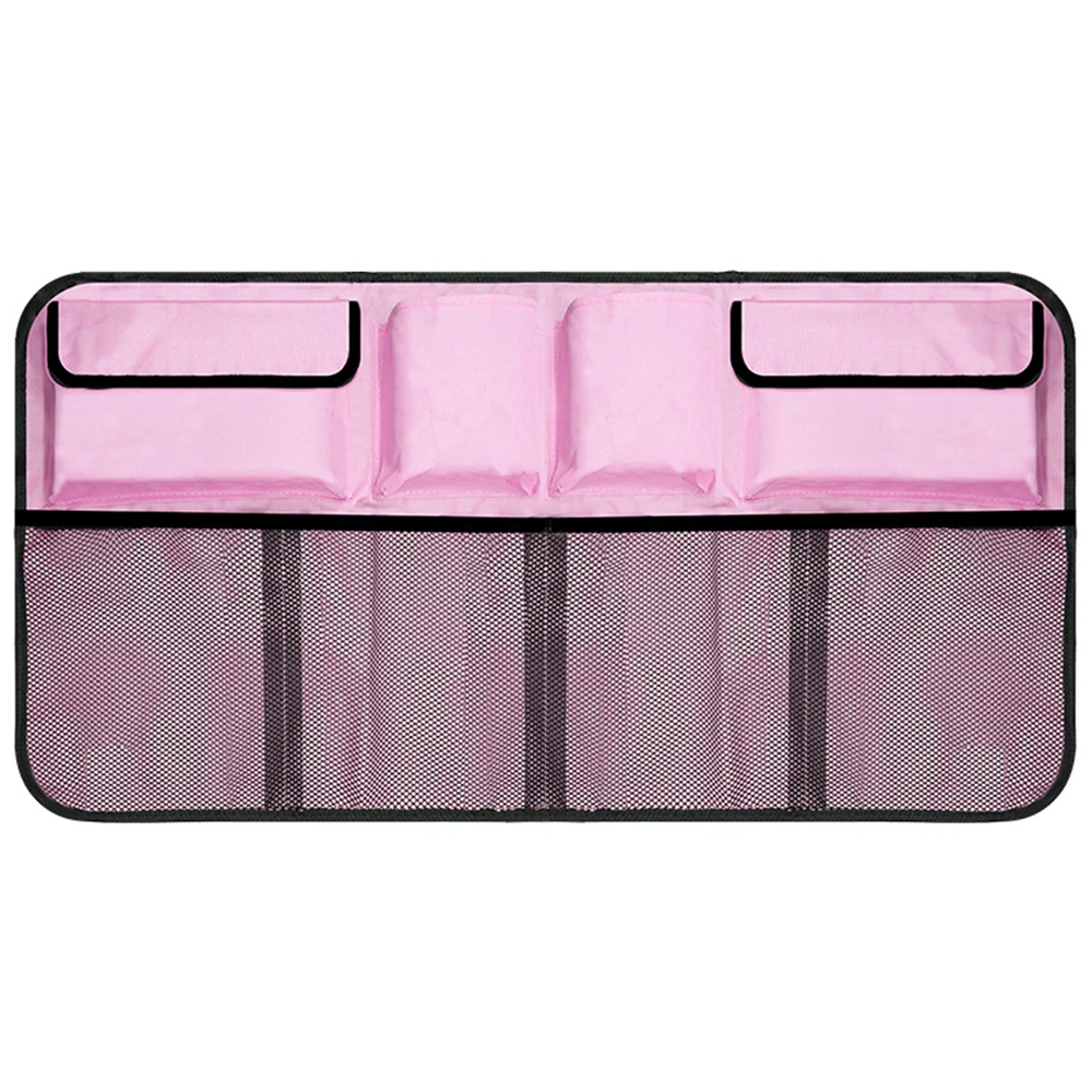 

Универсальная автомобильная розовая сумка для хранения, нейлоновая эластичная сетка для багажника, карман-органайзер для хранения в автом...