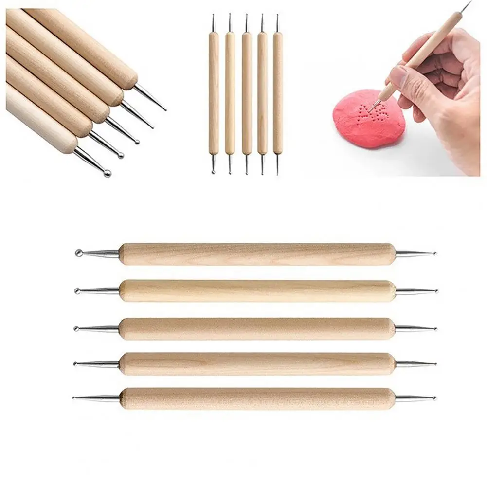 Double-sided Clay Tool Rubber Tip Pottery Tool Pottery Tool Set Precision Sculpting Kit for Artists 42 Pcs Clay Tools