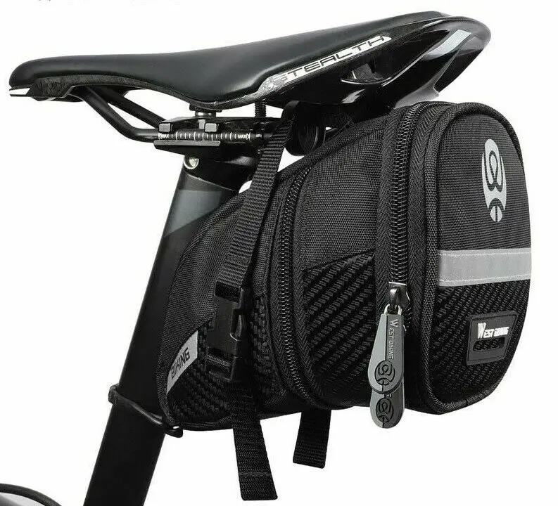 

Bicycle Saddle Bags Rainproof Pannier 3D Shell Reflective Rear Seatpost Baskets