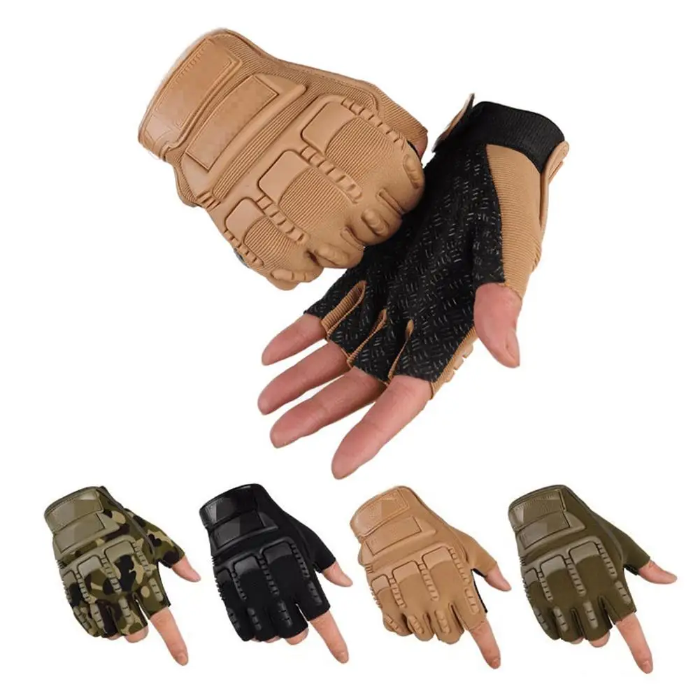 

1 Pair Motorcycle Half Finger Gloves Breathable Summer Riding Training Silicone Non-slip Wear-resistant Bicycle Motocross Gloves