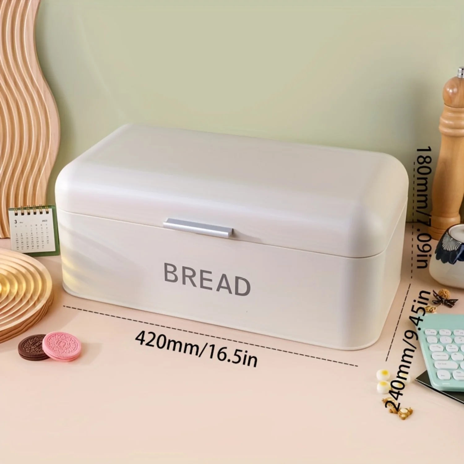 Железная хлебница в скандинавском стиле с откидной крышкой — большая