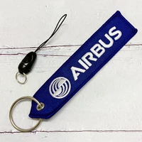 1 set blue embroidery airbus phone strap wrist strap lanyard for keys gym phone case straps badge holder for aviator