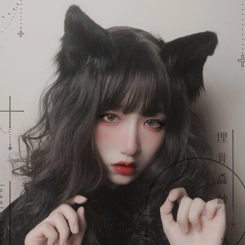 

Cat Ears Anime Lolita Hair Accessories Ears Cosplay Kawaii Wig Gothic Headdress Kawaii Accessories Handiwork Head Band