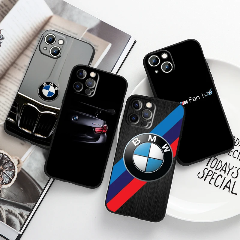 

Bmw Red Blue Car For Apple iPhone 14 13 12 11 Pro Max Mini XS Max X XR 7 8 Plus 6 SE2020 Silicone Black Phone Case Coque Capa