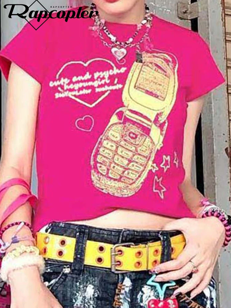 

Футболка женская с круглым вырезом, коротким рукавом и принтом букв