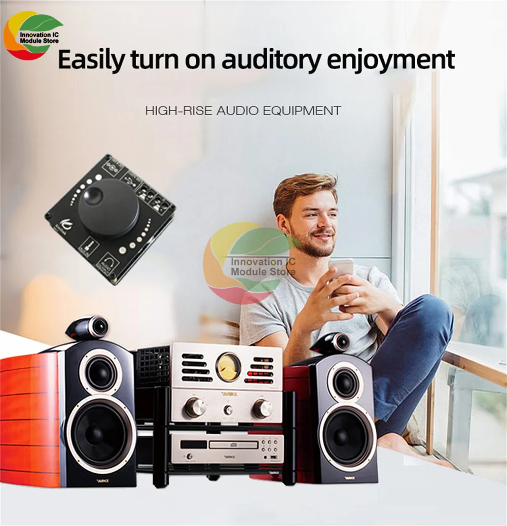 AP15H 20WX2 Bluetooth 5 0 цифровой аудио усилитель мощности плата модуль 12В 24В AUX USB звуковая