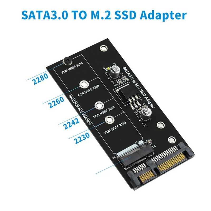 Адаптер M.2 SATA M2 к Конвертер NGFF 2 5-дюймовая карта SATA3 Ключ B для 2230-2280 SSD