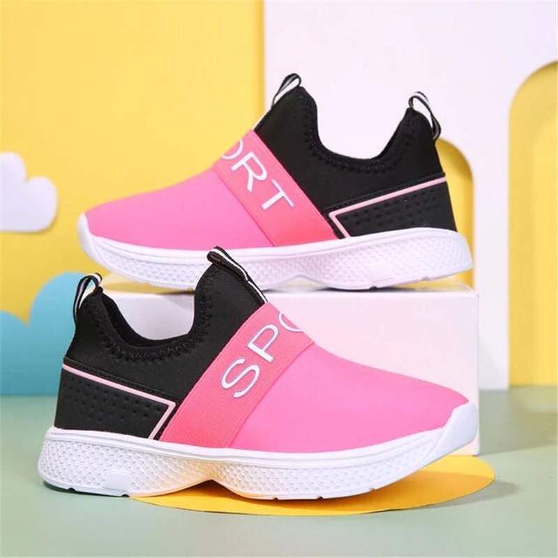 

2021 New Girls Tennis Shoes Breathable Mesh Kids Sneakers Summer Slip-On Sock Children Running Sports Shoes Boys Casual Sneakers