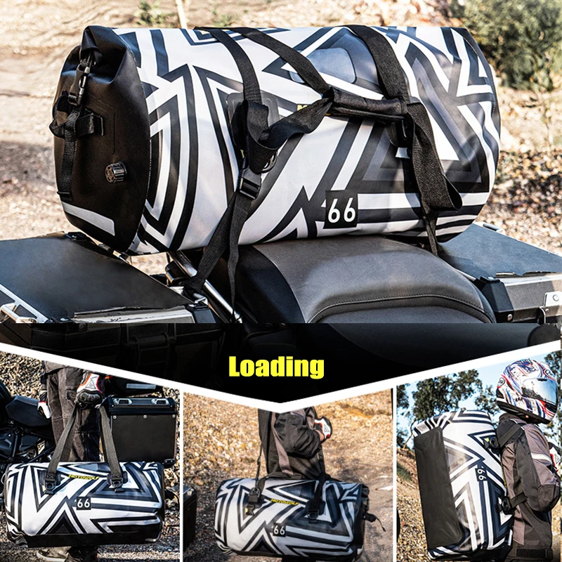 66L Waterproof Bags Tail Bags Back Seat Bags Travel Bag Luggage Rear Seat Bag Pack Universal Motorcycle Bags For BMW For HONDA