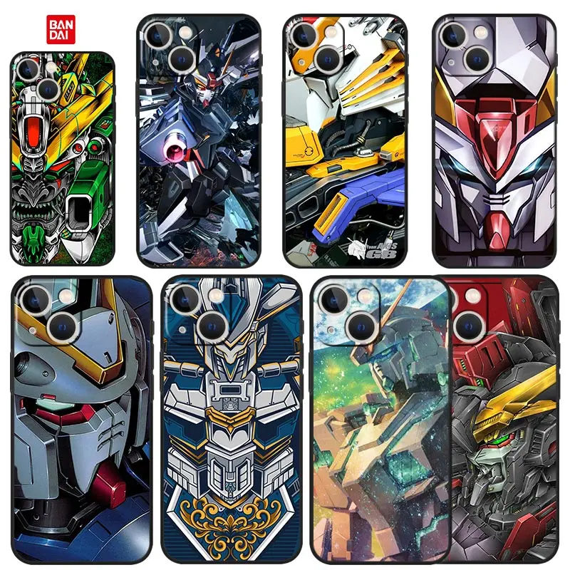 

Bandai Phone Cafor Apple iPhone 13 11 12 pro XS max mini XR X Cover 8 7 6 6s plus Funda Silicone Coque Gundam Head Mechanic