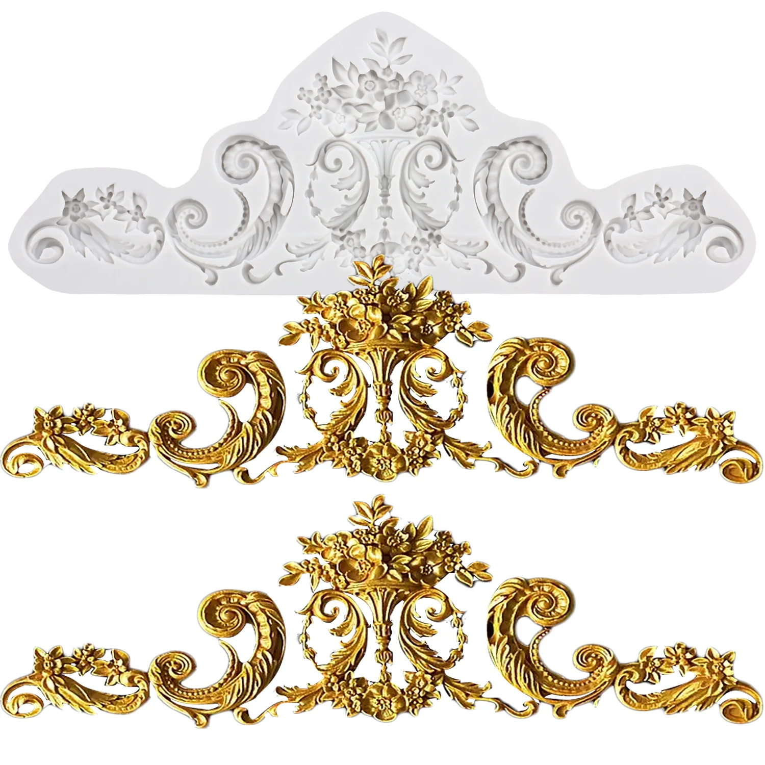 

Формы для торта Mujiang, силиконовые, барокко