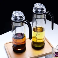 glass oil bottle automatic opening and closing with scale oil dispenser soy sauce storage bottles and jars kitchen containers