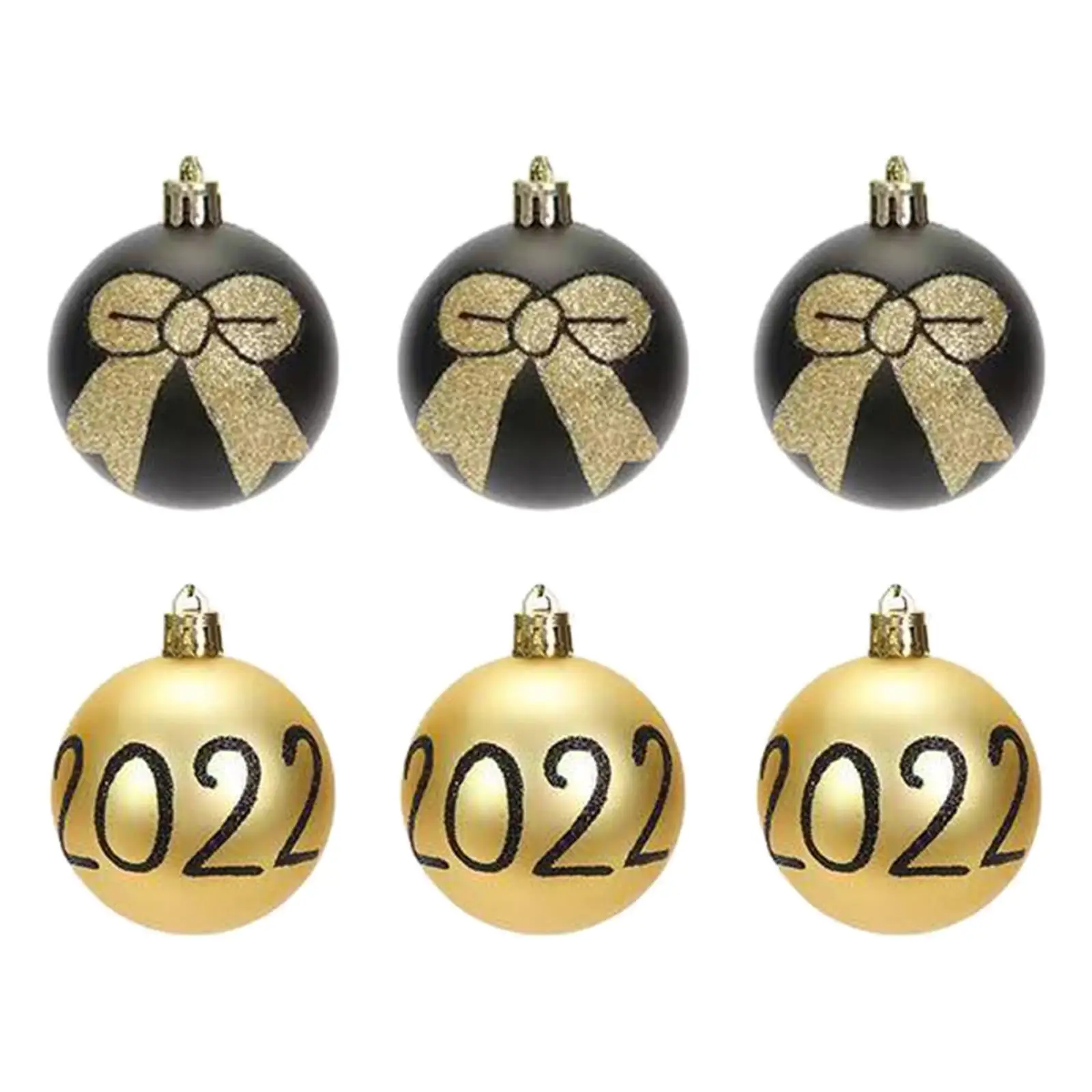

6 Pieces Christmas Ball Ornaments Tree Decor Baubles Shatterproof Xmas Decorations for Holiday Anniversary Engagement Wedding