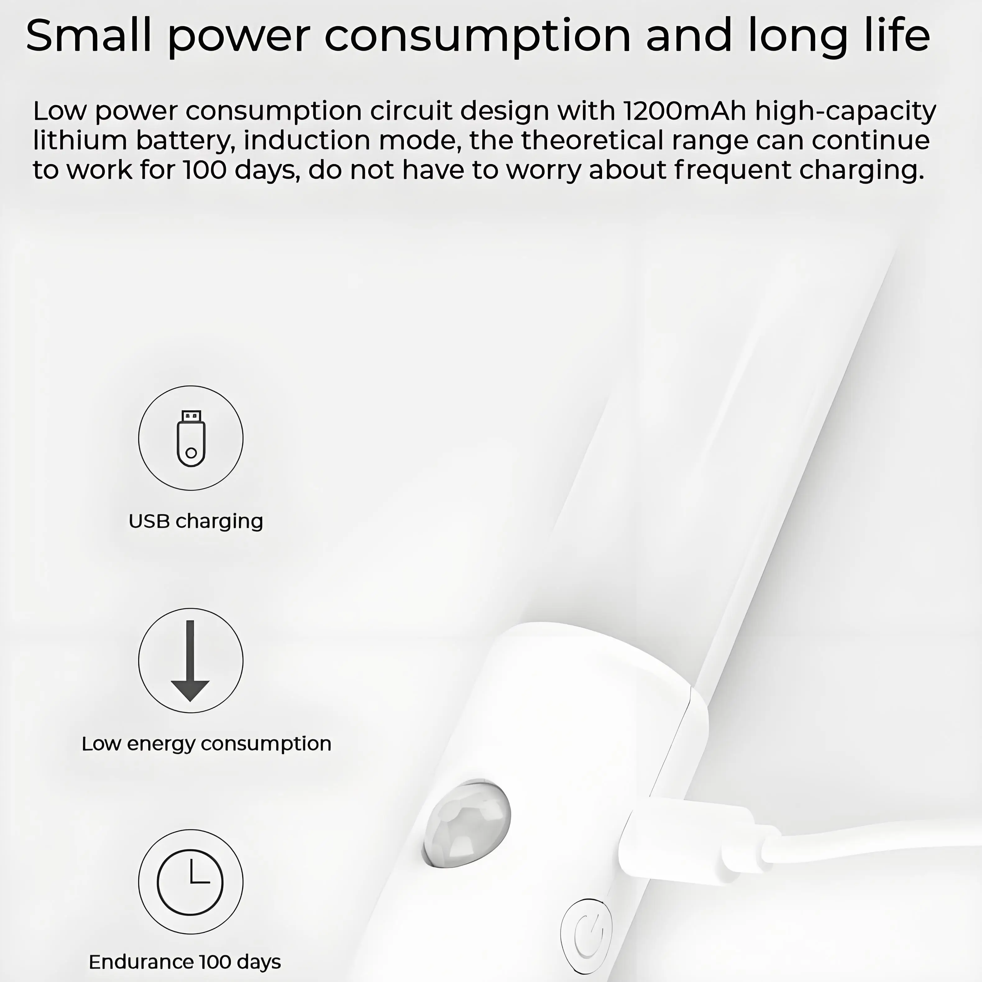 Ночник с датчиком движения 3 цвета регулируемой яркостью USB перезаряжаемый