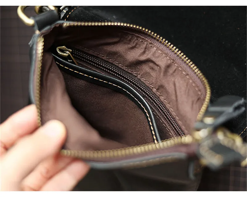 Simple genuine leather men's small messenger bag handmade designer original natural real cowhide youth daily phone shoulder bag