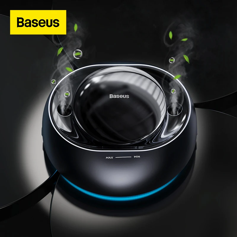 Baseus Car Air Freshener Dual-Port Perfume Smart APP Control Car Fragrance With RGB Light For Auto Stepless Adjust Car Diffuser
