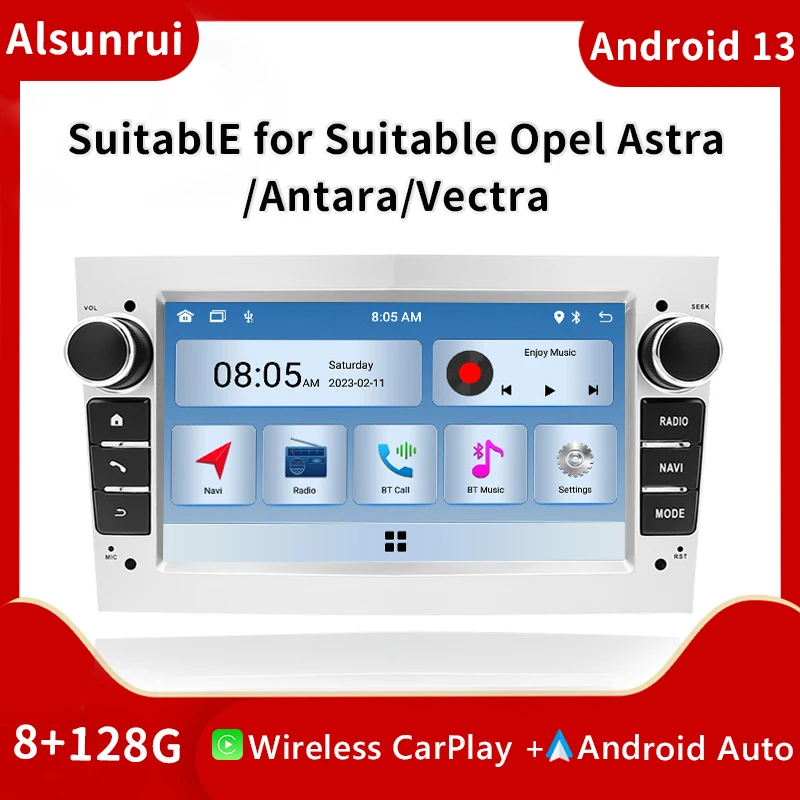 Авторадио 2 din Android 13 для Opel Vectra C Zafira B Corsa D Astra H G Jvivaro Meriva Мультимедиа Стерео Аудио GPS
