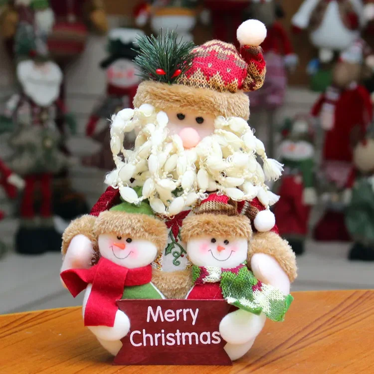 

2023 Santa Snowman family Doll Merry Chirstmas Decor for 2022 Doll Christmas Desktop Ornaments Santa Navidad Gift Happy New Year