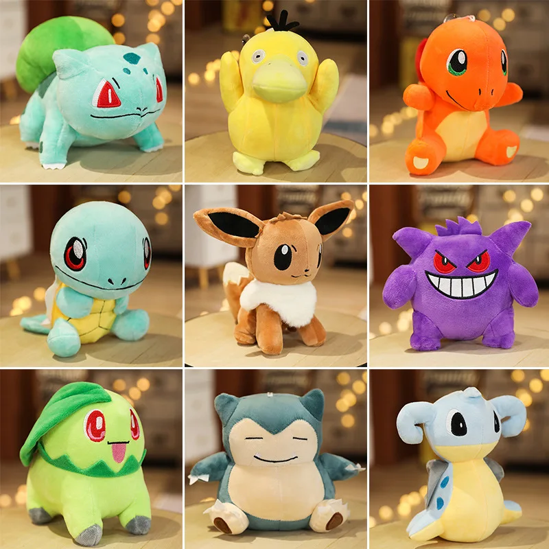 

2022 NEW 24CM Pokemon Doll Genuine Fantasy Baby Kabi Beast Fire Dragon Plush Toy Pokemon Wonderful Frog Seed Geely Egg