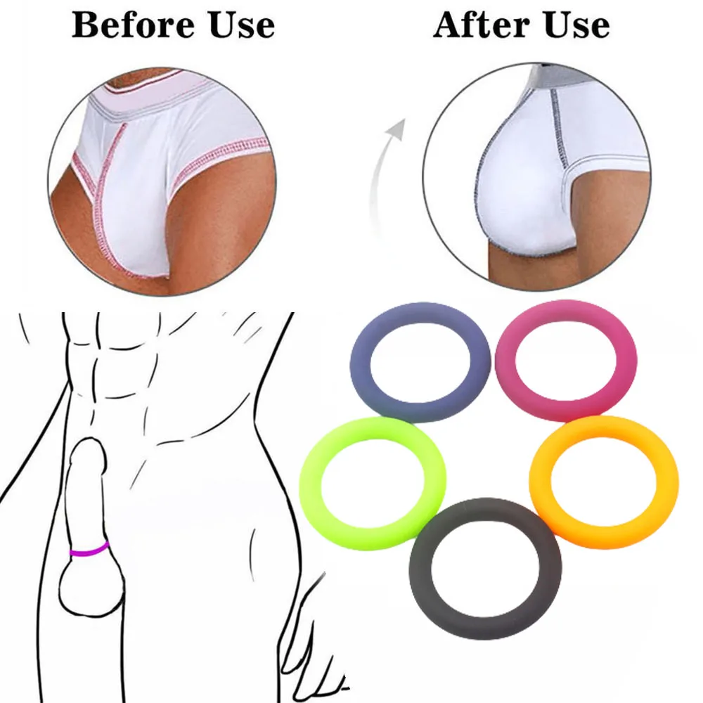 

3PCS Men Sexy O Ring High Elastic Soft Thong C-strap Ring Circle Underwear Soft Rings Bracelet For Sexy Men