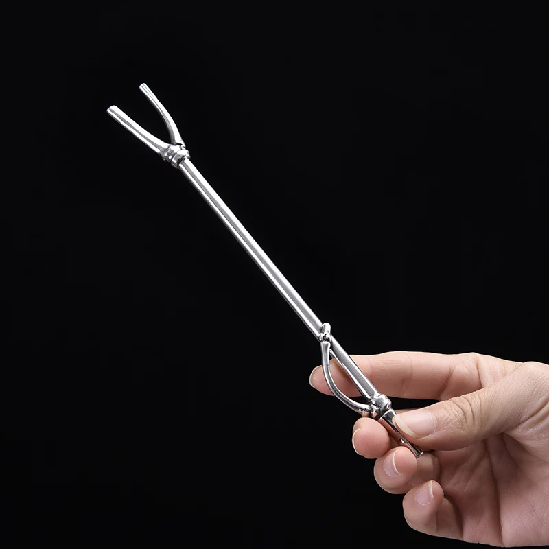 

Pure handmade personality bamboo silver pot fork sterling silver pot cover tea household anti-scalding kung fu tea ceremony tea