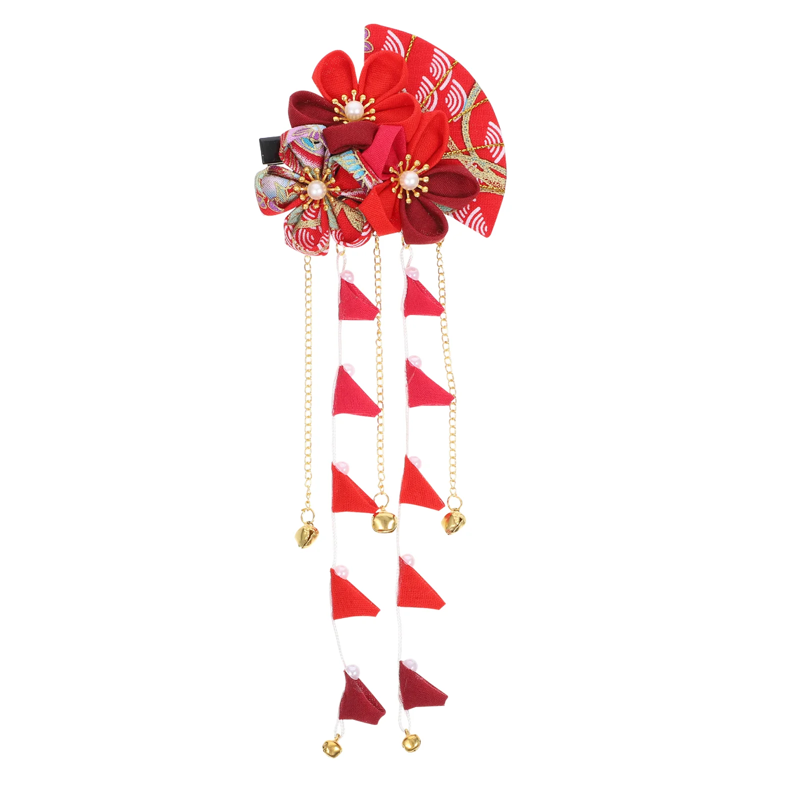 

Шпилька для волос с кисточками в японском стиле, заколка-кимоно с цветами, Винтажная заколка для невесты, в китайском стиле ханьфу