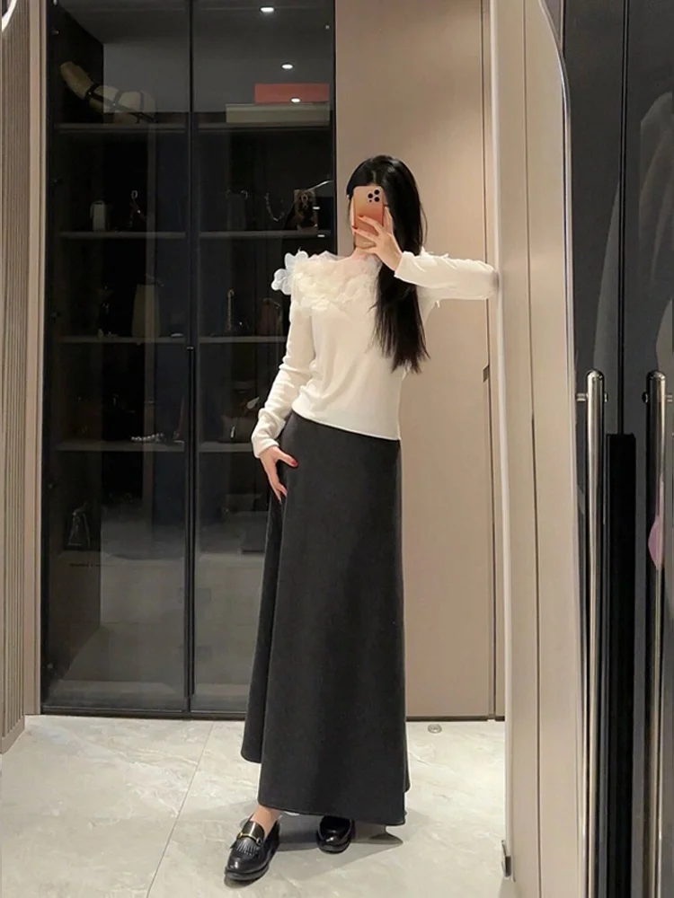 Нежная кружевная трикотажная нижняя рубашка со страусиными перьями женская