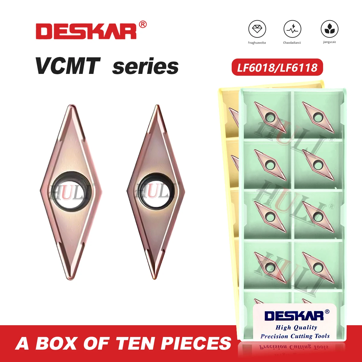 

DESKAR 100% оригинал VCMT160404/160408 LF6018 160404/160408 LF6118 твердый металлический токарный станок, токарные вставки для нержавеющей стали