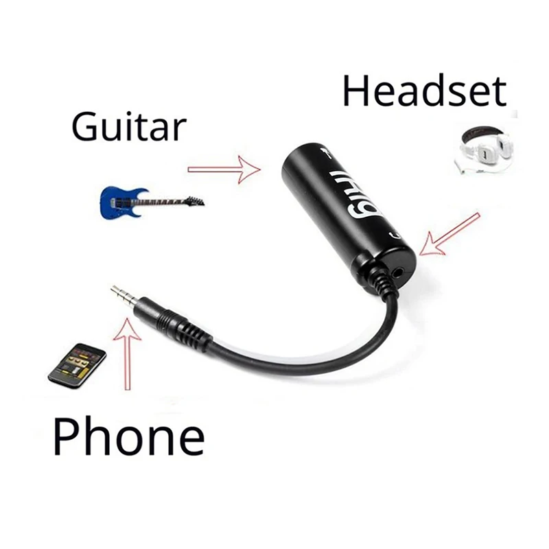 Irig gitar efektleri için 1 adet telefon gitar arayüzü dönüştürücü ile gitar efektleri değiştirin