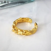 fashion women rings simply design popular style texture high quality brass metal open rings for party wedding gifts