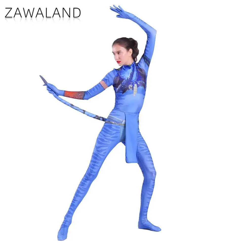 Фото Костюм Zawaland Avatar 2, одинаковый костюм для всей семьи, боди для косплея, карнавальный наряд для вечеринки на Хэллоуин, платье для выступления на сцене №3