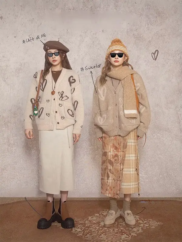 

Женский жаккардовый свитер, Повседневный Кардиган с мехом енота, 069, 2023