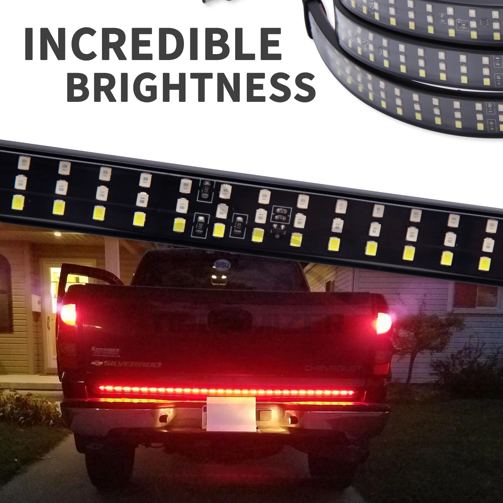 

Светодиодная лента для задних ворот GMC Sierra 1500, 2500, 60 дюймов, световая полоса заднего хода, поворотников, фары задсветильник хода для автомоби...